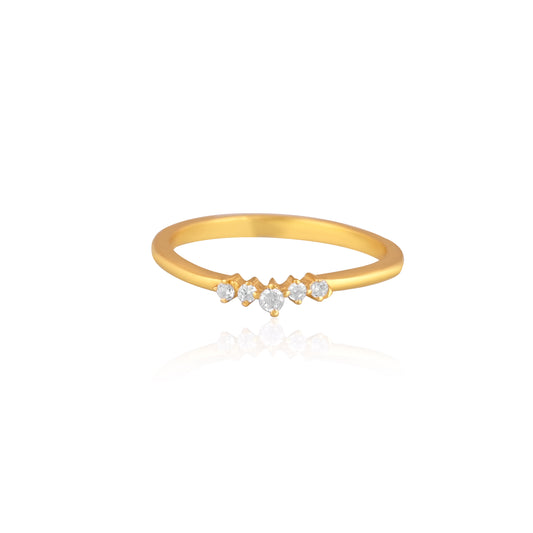 TINY V SHAPED PAVE CZ RING