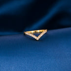 DAINTY V RING WITH ZIRCONIA