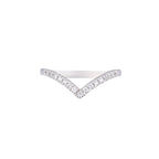 DAINTY V RING WITH ZIRCONIA