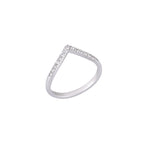 DAINTY V RING WITH ZIRCONIA