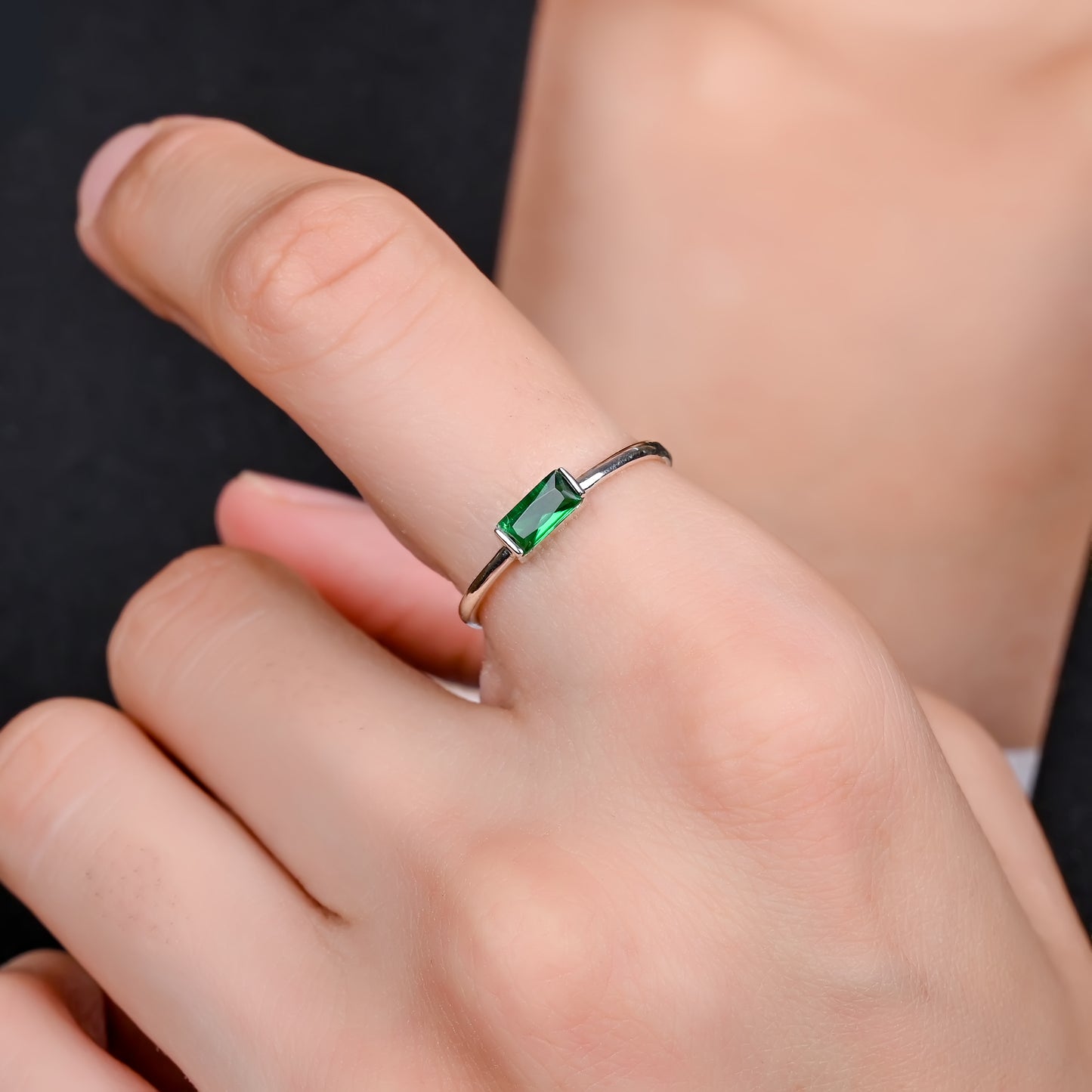 TINY EMERALD RING