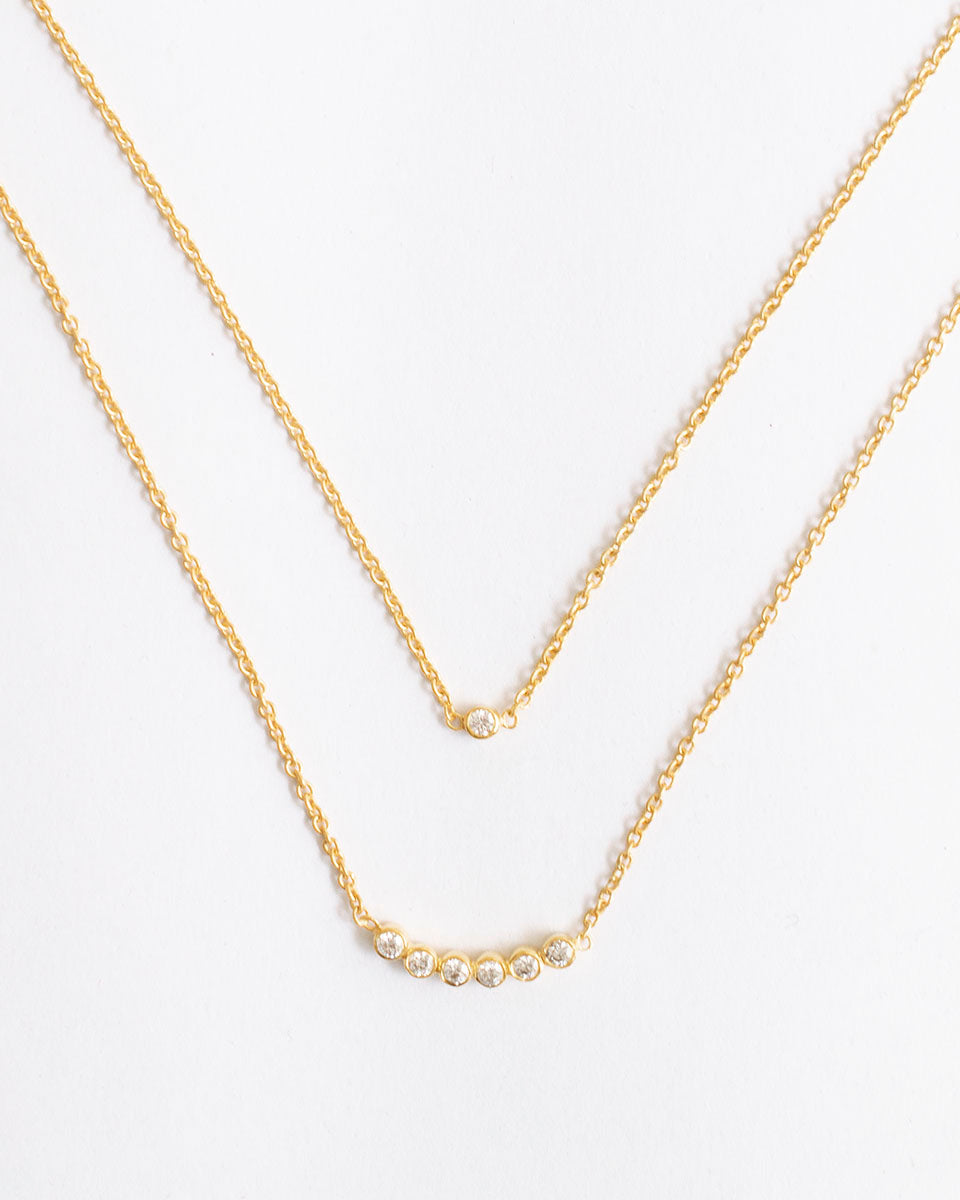 CURVED DOT LAYERED NECKLACES