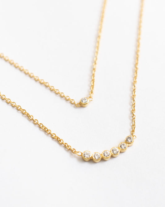 CURVED DOT LAYERED NECKLACES