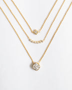 CUSHION BOLD CURVED LAYERED NECKLACE