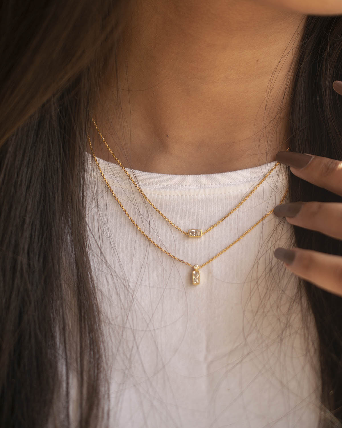 MULTI - LAYER BAGUETTE NECKLACES