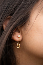 TINY ROUND INITIAL DROPS EARRINGS