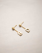 TINY ROUND INITIAL DROPS EARRINGS