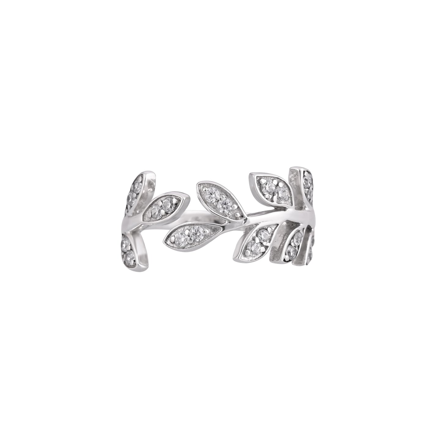 SILVER LEAF RING
