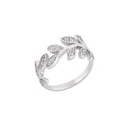 SILVER LEAF RING