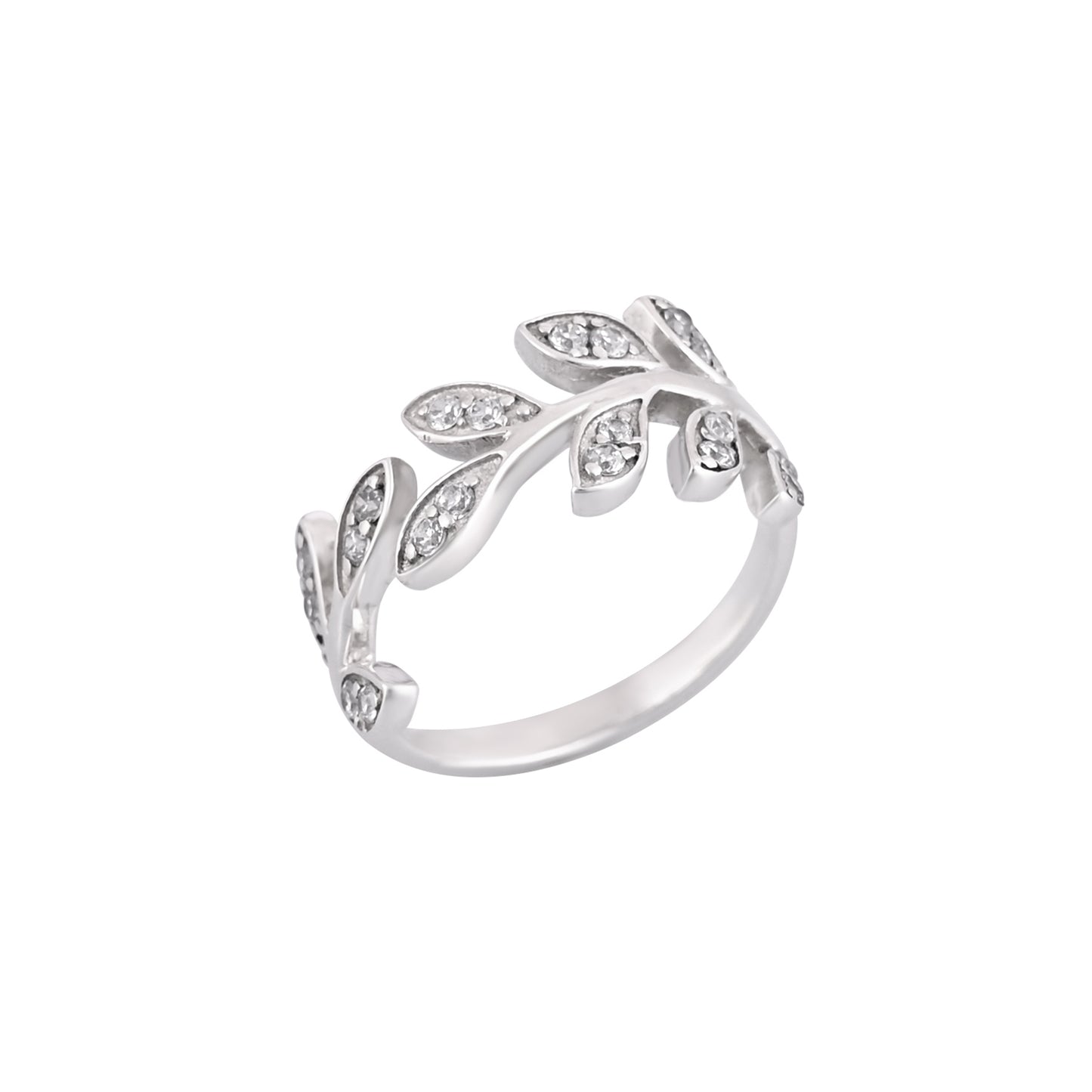 SILVER LEAF RING