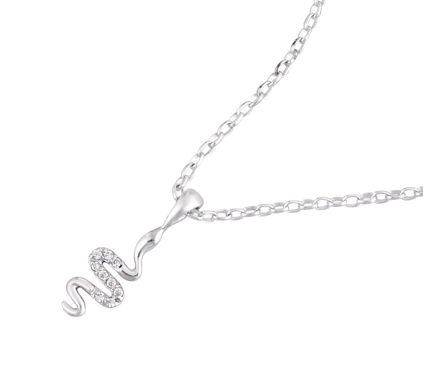 SNAKE TWIST SILVER NECKLACE