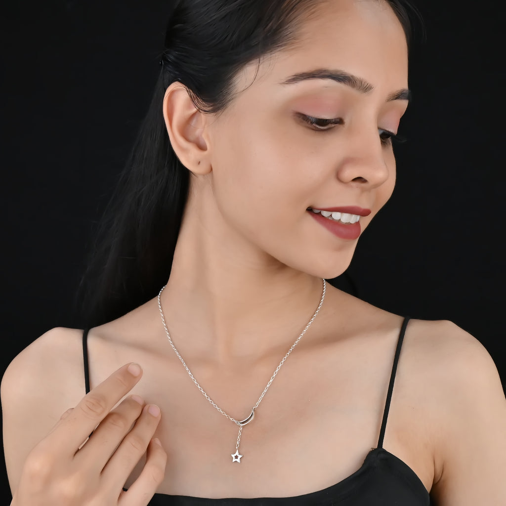 NIGHT SKY CHARM SILVER NECKLACE
