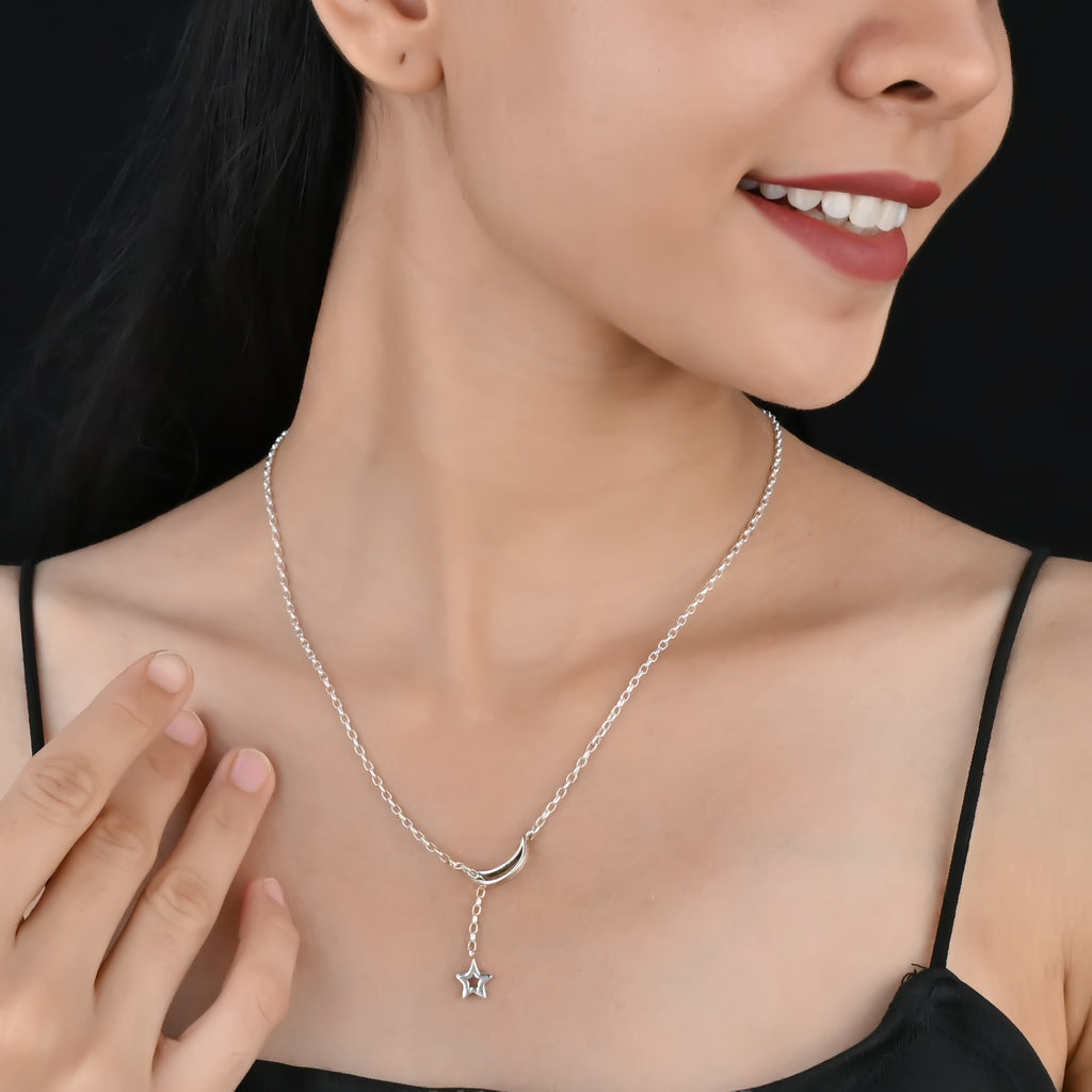 NIGHT SKY CHARM SILVER NECKLACE