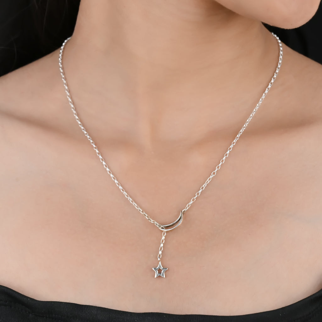 NIGHT SKY CHARM SILVER NECKLACE