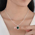 EMERALD SHINE SILVER NECKLACE
