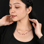 SILVER LEAFY CHOKER NECKLACE