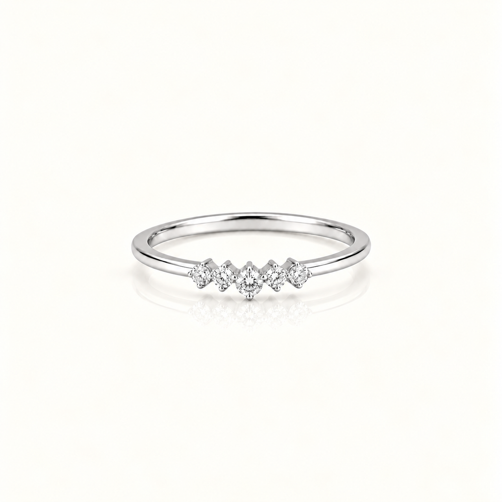 TINY V SHAPED PAVE CZ RING