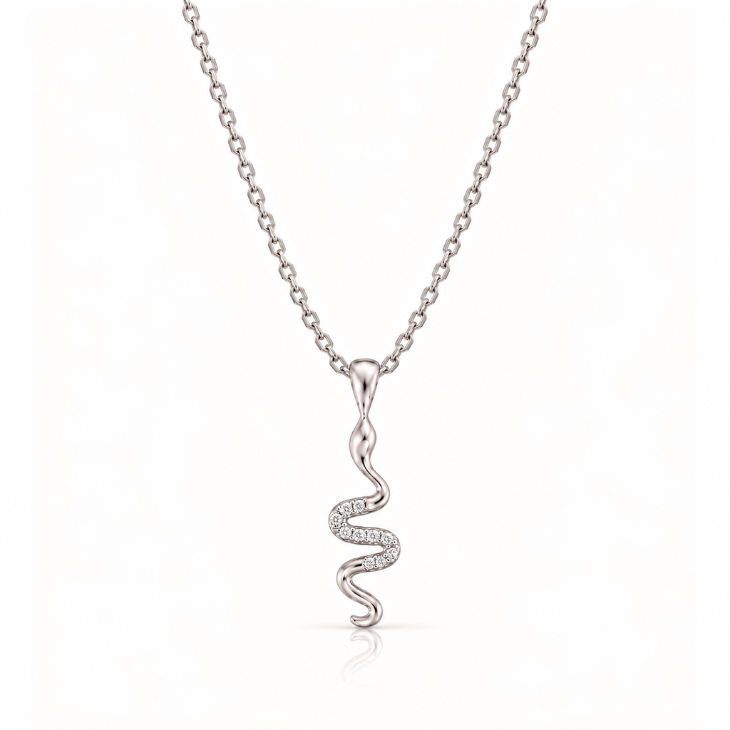 SNAKE TWIST SILVER NECKLACE