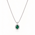 EMERALD SHINE SILVER NECKLACE