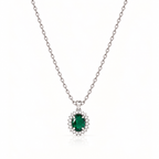 EMERALD SHINE SILVER NECKLACE