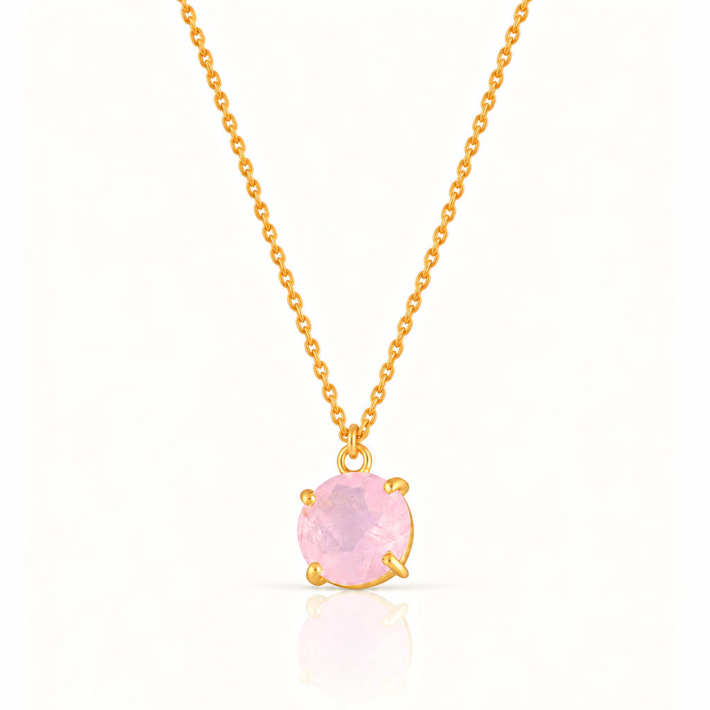 ROSE QUARTZ SILVER NECKLACE
