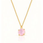 ROSE QUARTZ SILVER NECKLACE