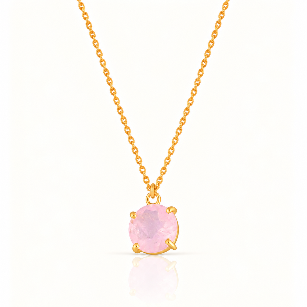 ROSE QUARTZ SILVER NECKLACE