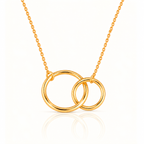 TWIN CIRCLES SILVER NECKLACE