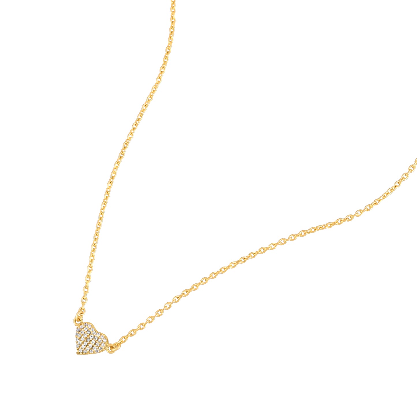 CRYSTAL HEART SILVER NECKLACE