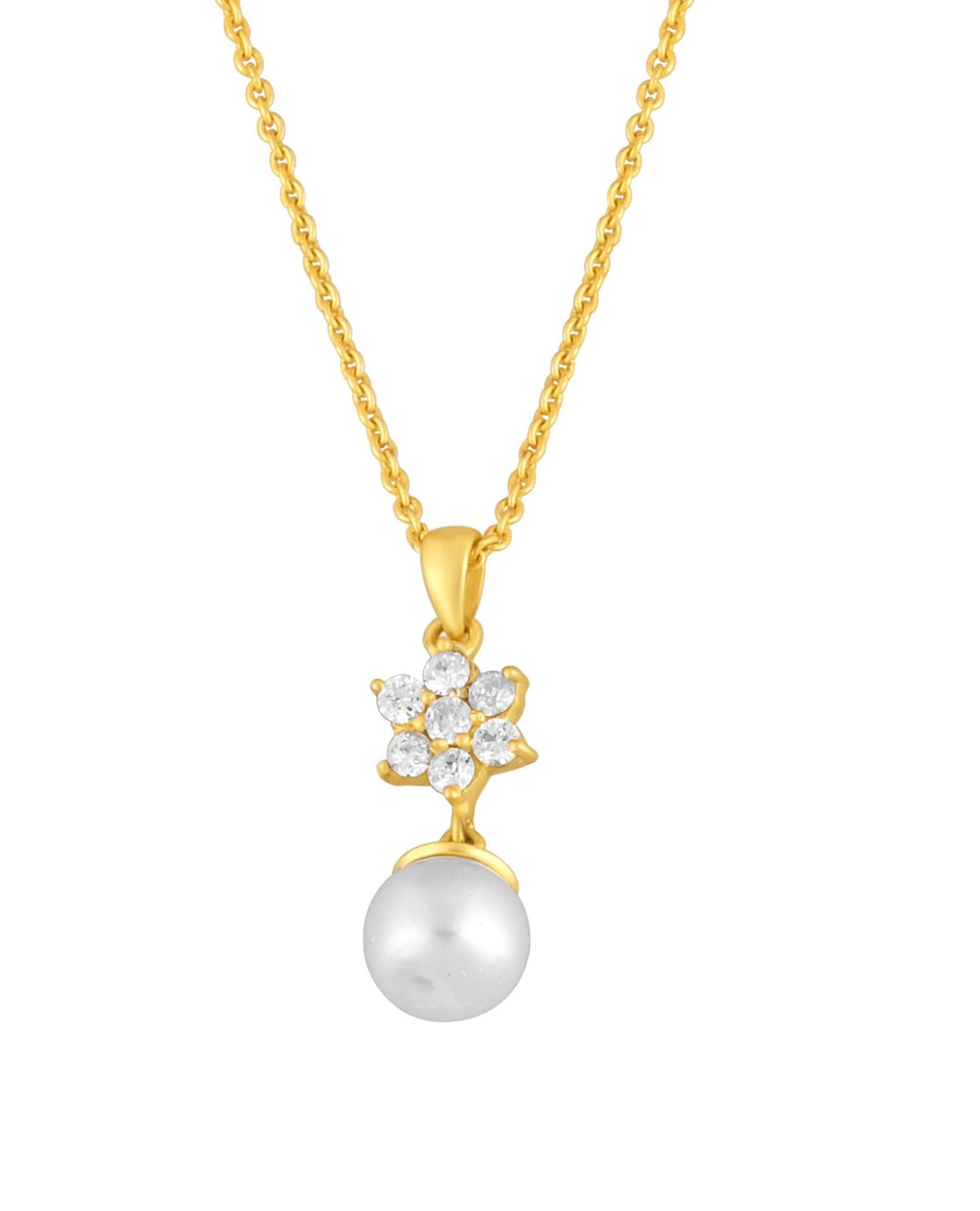 FLORAL PEARL SILVER NECKLACE