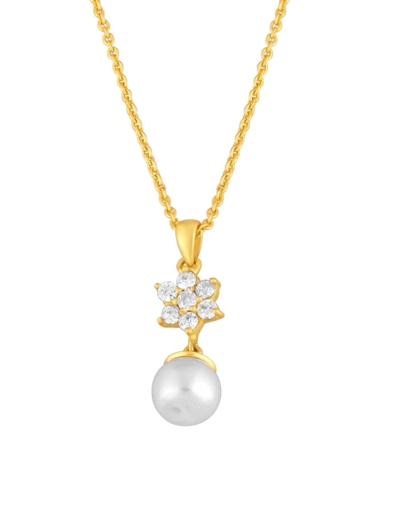 FLORAL PEARL SILVER NECKLACE