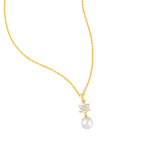 FLORAL PEARL SILVER NECKLACE