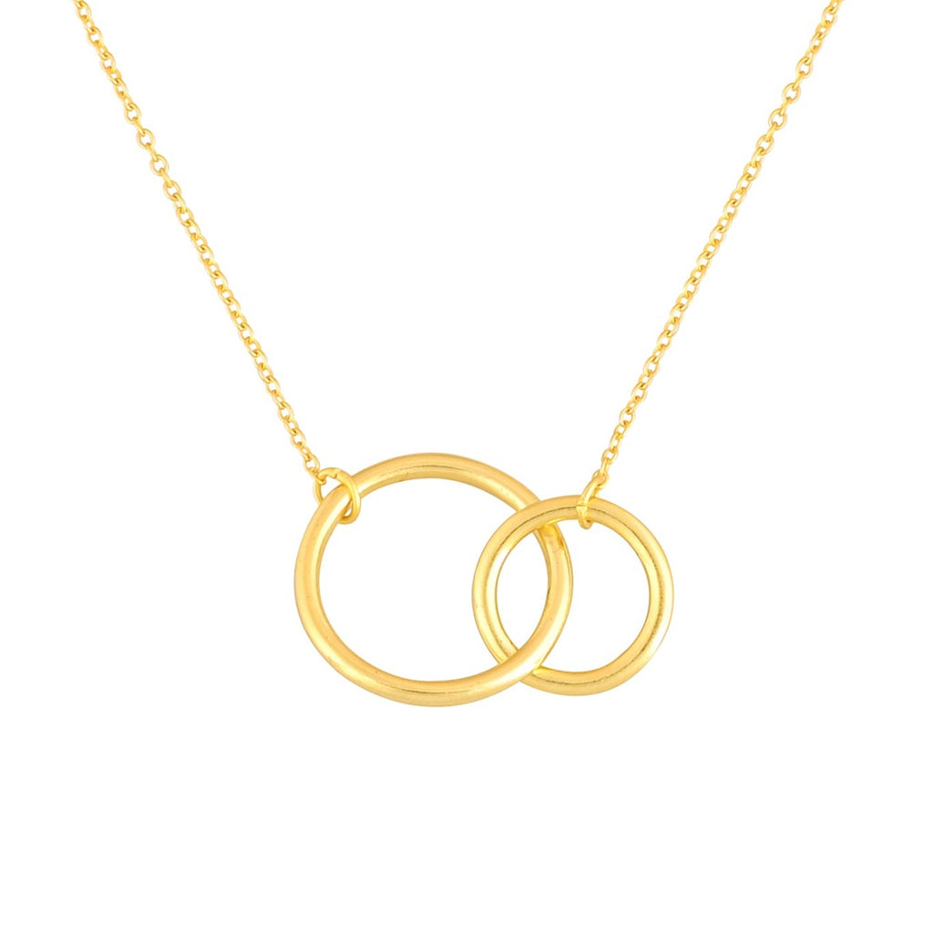 TWIN CIRCLES SILVER NECKLACE