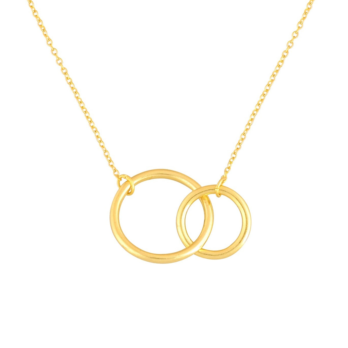 TWIN CIRCLES SILVER NECKLACE