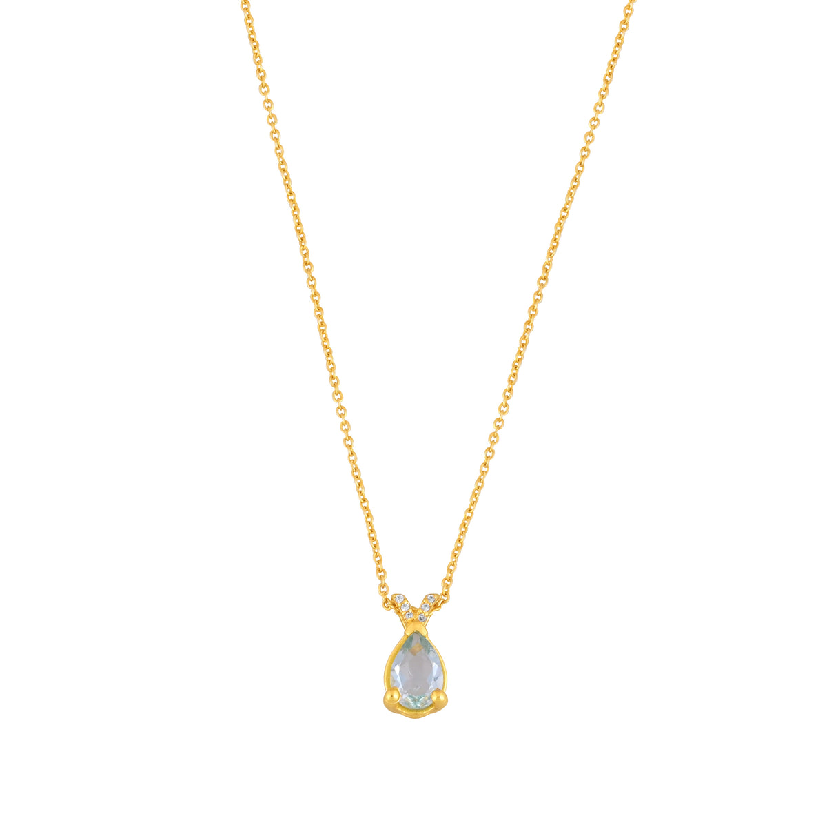 AQUA GEMSTONE SILVER NECKLACE