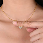 CRYSTAL HEART SILVER NECKLACE