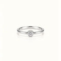 MINIMAL SINGLE STONE PROMISE SILVER RING