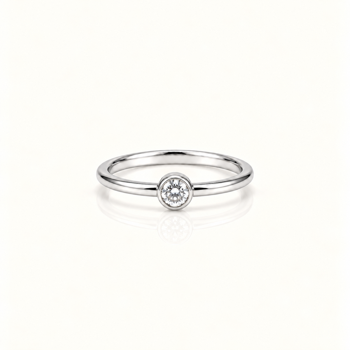 MINIMAL SINGLE STONE PROMISE SILVER RING