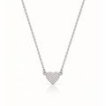 CRYSTAL HEART SILVER NECKLACE