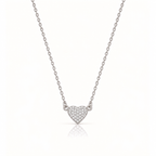 CRYSTAL HEART SILVER NECKLACE