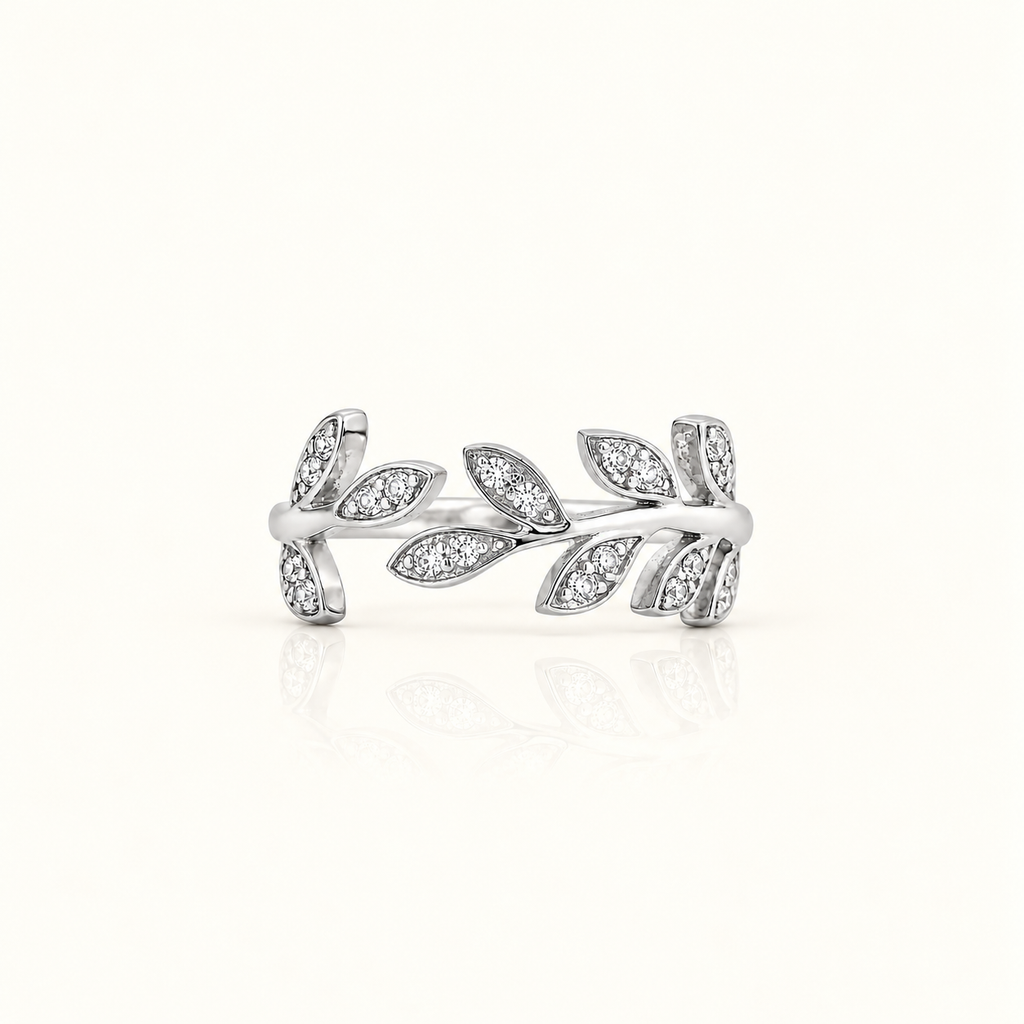 SILVER LEAF RING