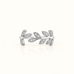 SILVER LEAF RING