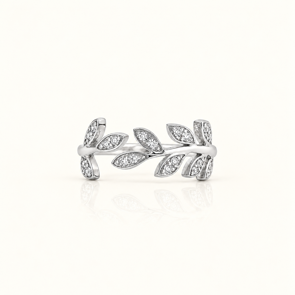 SILVER LEAF RING