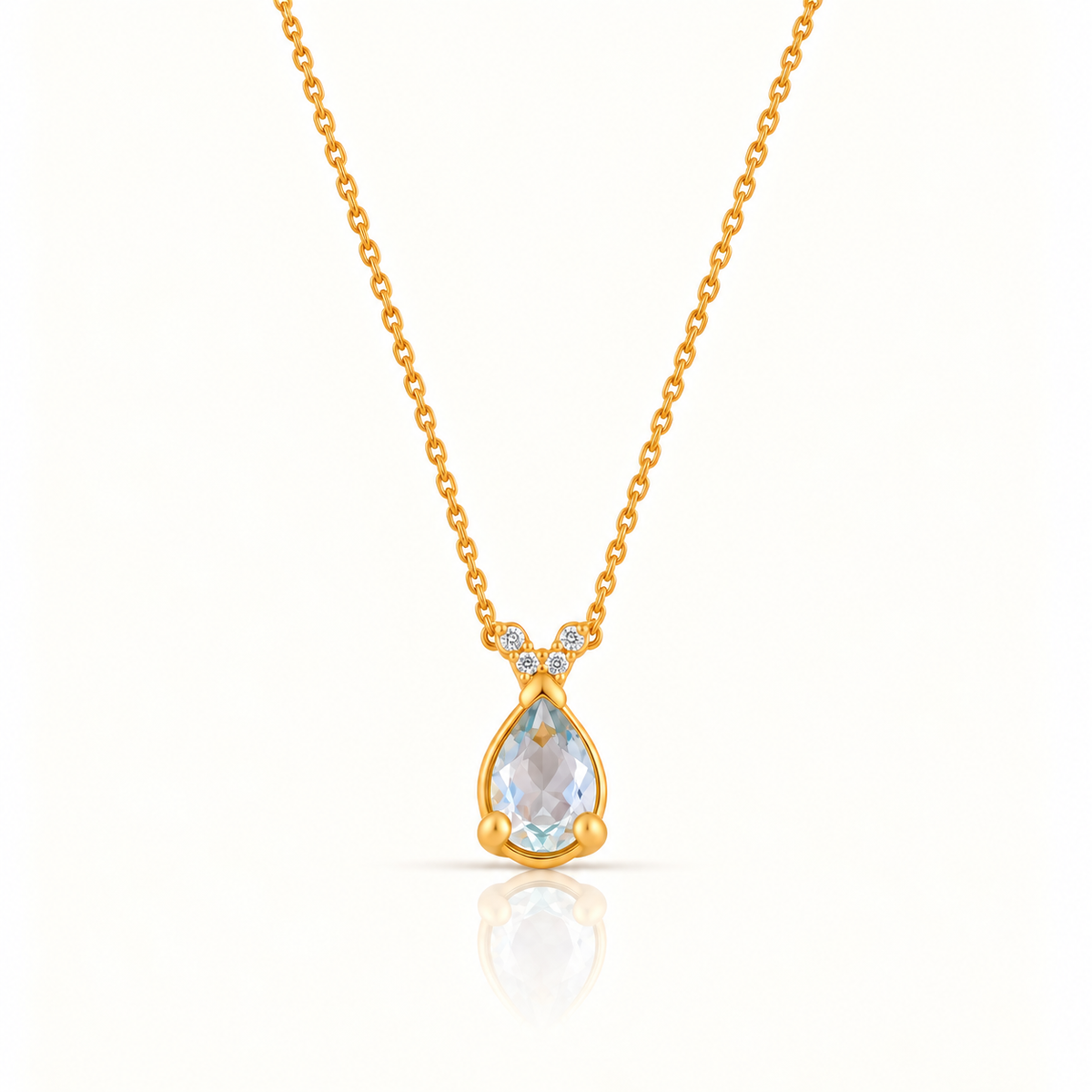 AQUA GEMSTONE SILVER NECKLACE