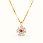 DAZZLE FLOWER SILVER NECKLACE