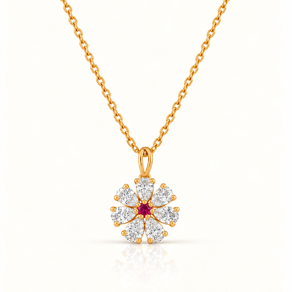 DAZZLE FLOWER SILVER NECKLACE