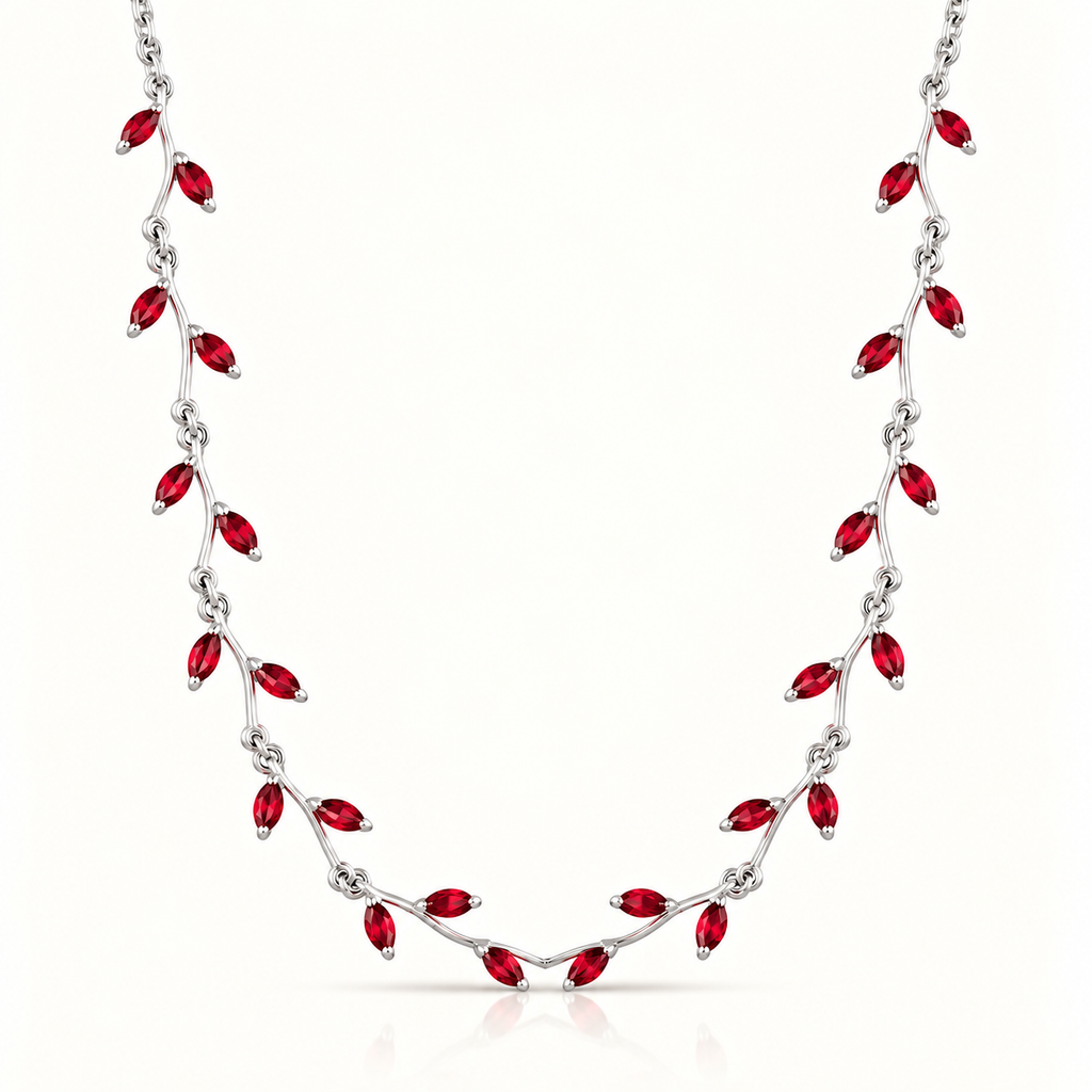 SILVER LEAFY CHOKER NECKLACE