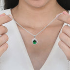 EMERALD SHINE SILVER NECKLACE